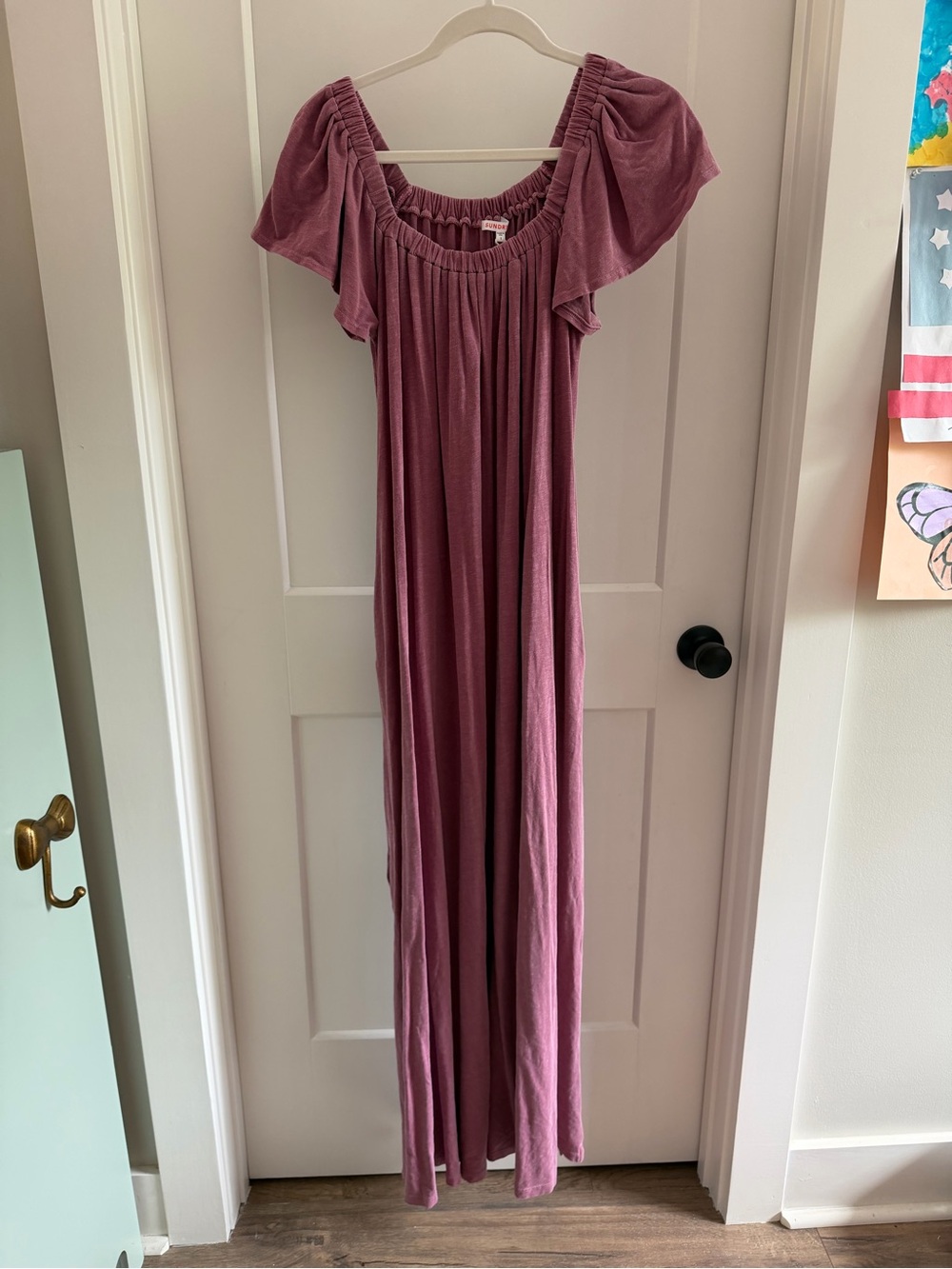 Sundry Mauve Off-Shoulder Maxi Dress